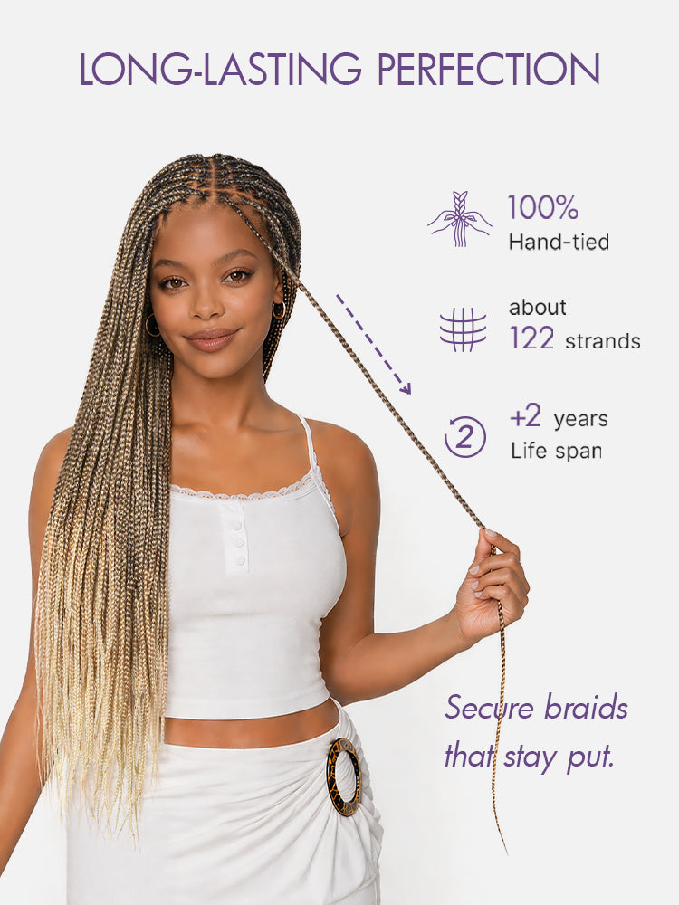 🔥Last Day: 73% OFF🌍613 Goddess Blonde HD Lace Glueless Knotless Braid Wig ✨