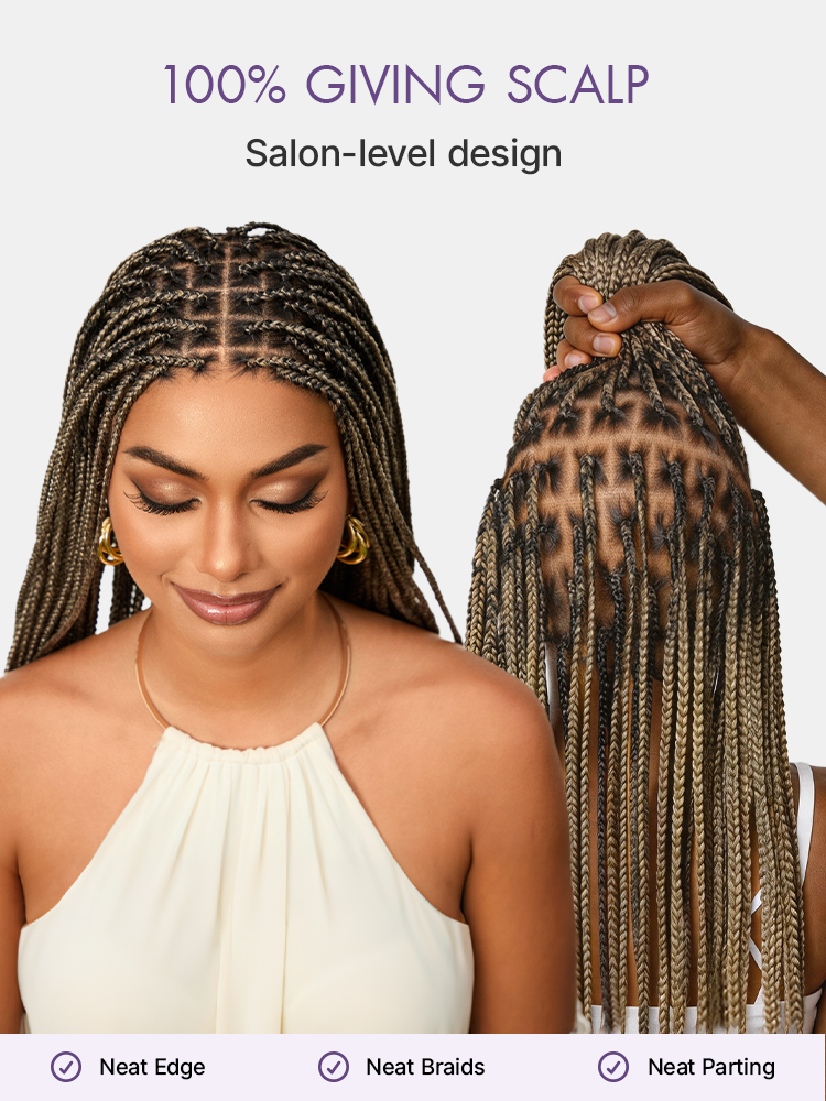 🔥Last Day: 73% OFF🌍613 Goddess Blonde HD Lace Glueless Knotless Braid Wig ✨