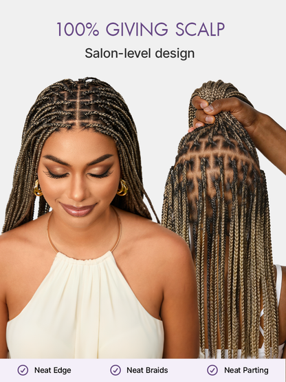 🔥Last Day: 73% OFF🌍613 Goddess Blonde HD Lace Glueless Knotless Braid Wig ✨