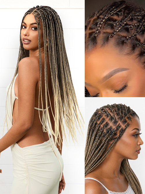 🔥Last Day: 73% OFF🌍613 Goddess Blonde HD Lace Glueless Knotless Braid Wig ✨