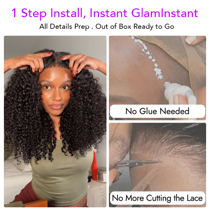 250% Density Full Curly HD Lace Front Wigs Pre bleached Glueless Ready To Go Human Hair Wigs
