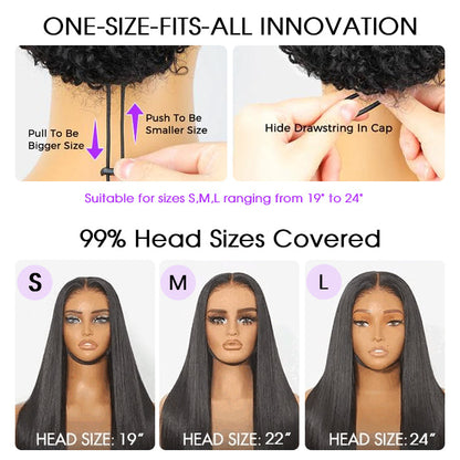 250% Density Full Curly HD Lace Front Wigs Pre bleached Glueless Ready To Go Human Hair Wigs