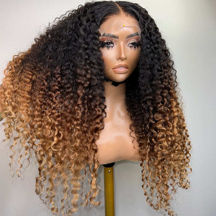 250% Density Full Curly HD Lace Front Wigs Pre bleached Glueless Ready To Go Human Hair Wigs