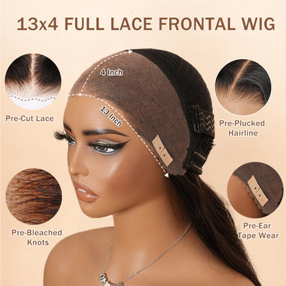 Double Drawn 3D Loose Wave Virgin Human Hair Transparent Full Lace Front Glueless Wig with Curtain Bangs Flash Sale