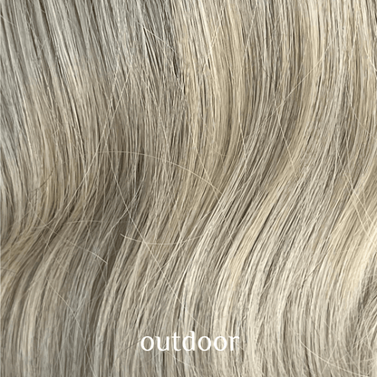 Raregen Lumi 14” | PureHand Remy Human Hair Wig-Rooted Cool Blonde with Highlights