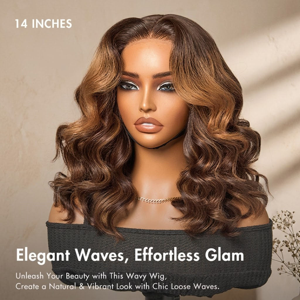 Luvme Hair 180% Density Elegant Chocolate Brown Loose Wave Minimalist HD Lace Glueless Wig Pre-Cut Lace - US Only