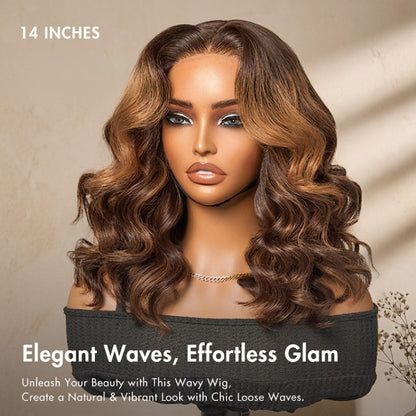 Luvme Hair 180% Density Elegant Chocolate Brown Loose Wave Minimalist HD Lace Glueless Wig Pre-Cut Lace - US Only