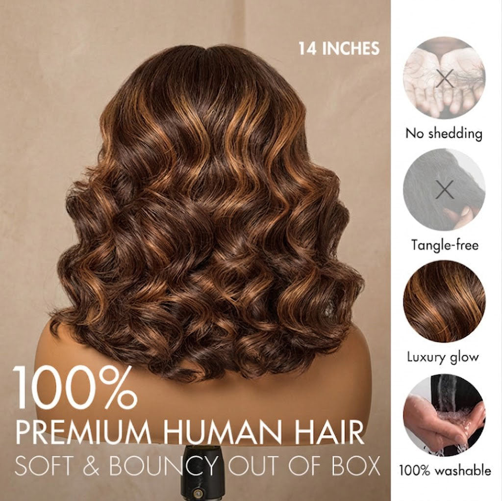 Luvme Hair 180% Density Elegant Chocolate Brown Loose Wave Minimalist HD Lace Glueless Wig Pre-Cut Lace - US Only