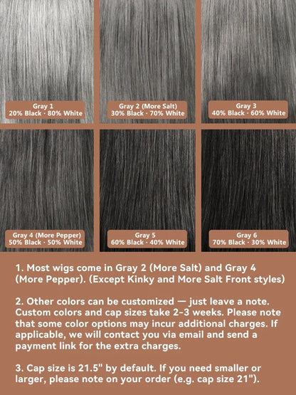 Luvwin 5x5 Salt And Pepper Glueless Gray Color Pre-Cut Lace Layered Cut Straight Bob Wig 100% Human Hair